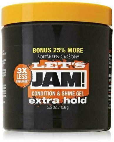 SoftSheen-Carson Let's Jam! Shining and Conditioning Hair Gel by Dark and Lovely, Extra Hold, All Hair Types, Styling Gel Great for Braiding, Twisting & Smooth Edges, Extra Hold, 14 oz