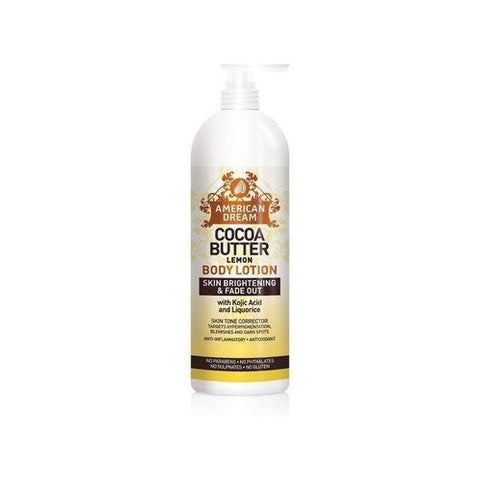 American Dream Cocoa Butter Lemon Body Lotion Skin Brightening & Fade Out 16oz/473ml