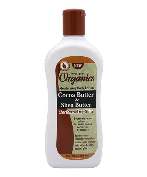 ULTIMATE ORGANIC COCOA BUTTER & SHEA BUTTER MOISTURIZING BODY LOTION 355ML/12OZ