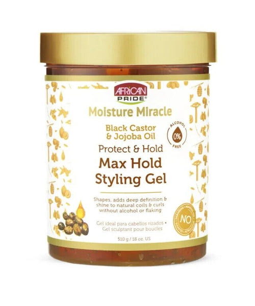 African Pride Moisture Miracle Protect & Hold Max Hold Styling Gel -510g/18oz