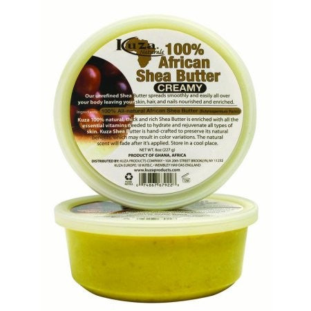 KUZA 100% AFRICAN SHEA BUTTER CREAMY Yellow 283G/8OZ