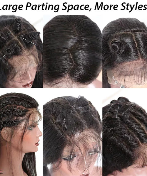 6x4 Density Virgin Human Hair Wigs For Black Women Vietnamese Raw Hair Transparent Lace Front Pre-Plucked Bleached Knots
