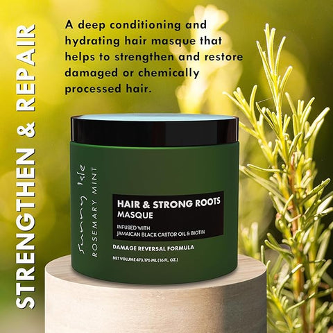 Sunny Isle Rosemary & Mint Hair & Strong roots Masque-473 ml/16 fl.oz