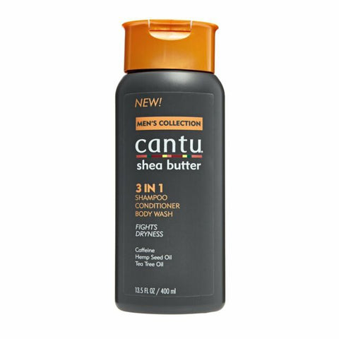 Cantu Men's Collection 3 in 1 Shampoo Conditioner Body Wash 13.5oz/400ml
