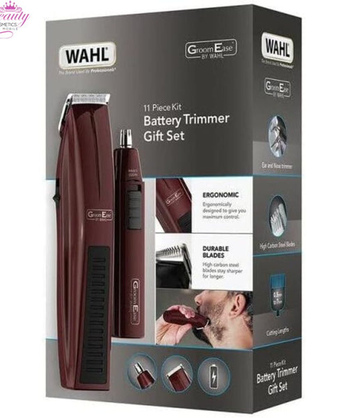 WAHL GroomEase Battery Beard & Personal Trimmer Gift Set - 11 Piece Kit