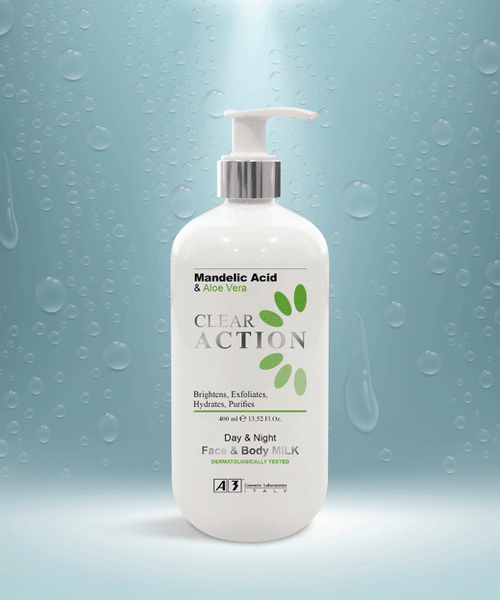 A3 Clear Action Day & Night Face & Body Milk With Mandelic Acid & Aloe Vera 400 ML/13.52 Fl.oz