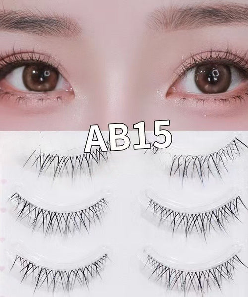 AB15 Hair Flu Thick False Eyelashes Comic Eye Very Thin Natural Stem Curl Feeling