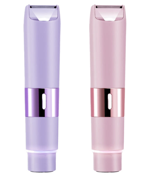 1Pc 2 In 1 Bikini Trimmer For Women Dual Head Cordless Body Shaver IPX5 Waterproof Rechargeable Pubic Hair Razor Wet And Dry Use For Bikini Underarm Leg Arm Body Face