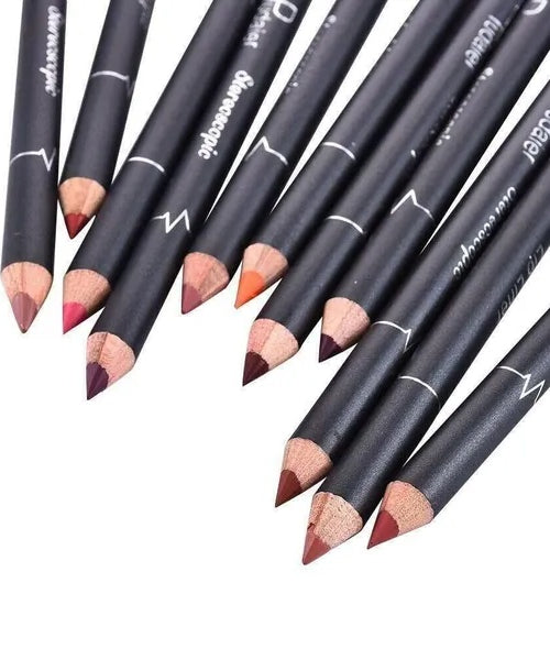 12Pcs Women Waterproof Lipstick Long Lasting Matte Lip Liner Pencil Lip Pen Set